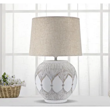 LAMPA STOŁOWA Z ŻYWICY ROT. ATENE 38X59 cm